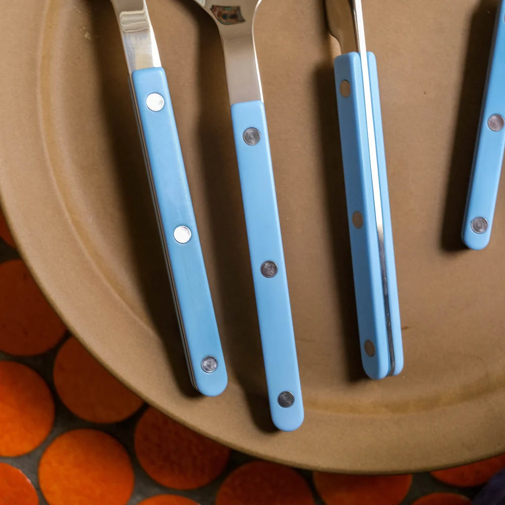 Bistro Shiny Solid, Pastel Blue, 4 Piece Cutlery Set