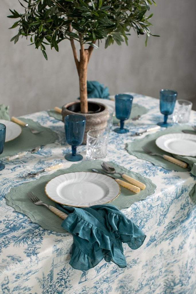 Antistain Linen Placemat Firenze 35x35 cm - Salvia - Delfino