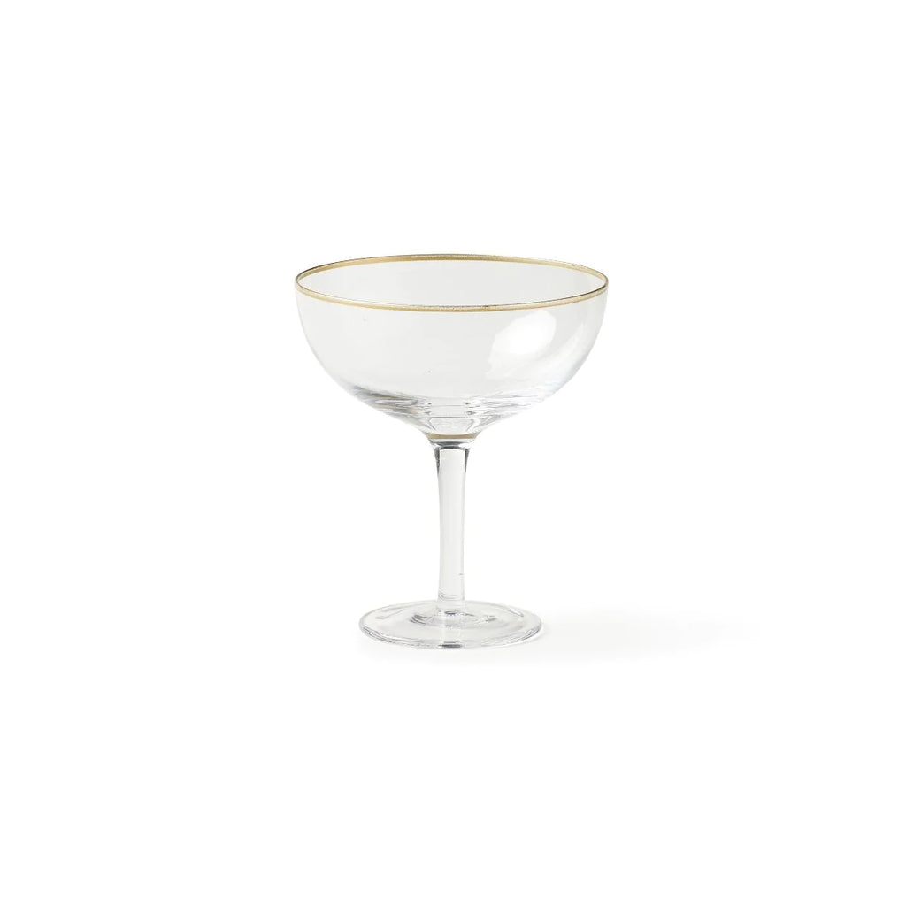 Bitossi Clear Champagne Glasses With Gold Rim