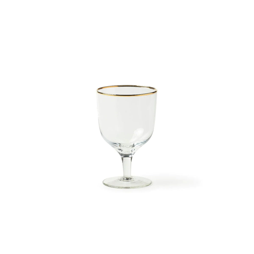 Bitossi Clear Water Goblets With Gold Rim