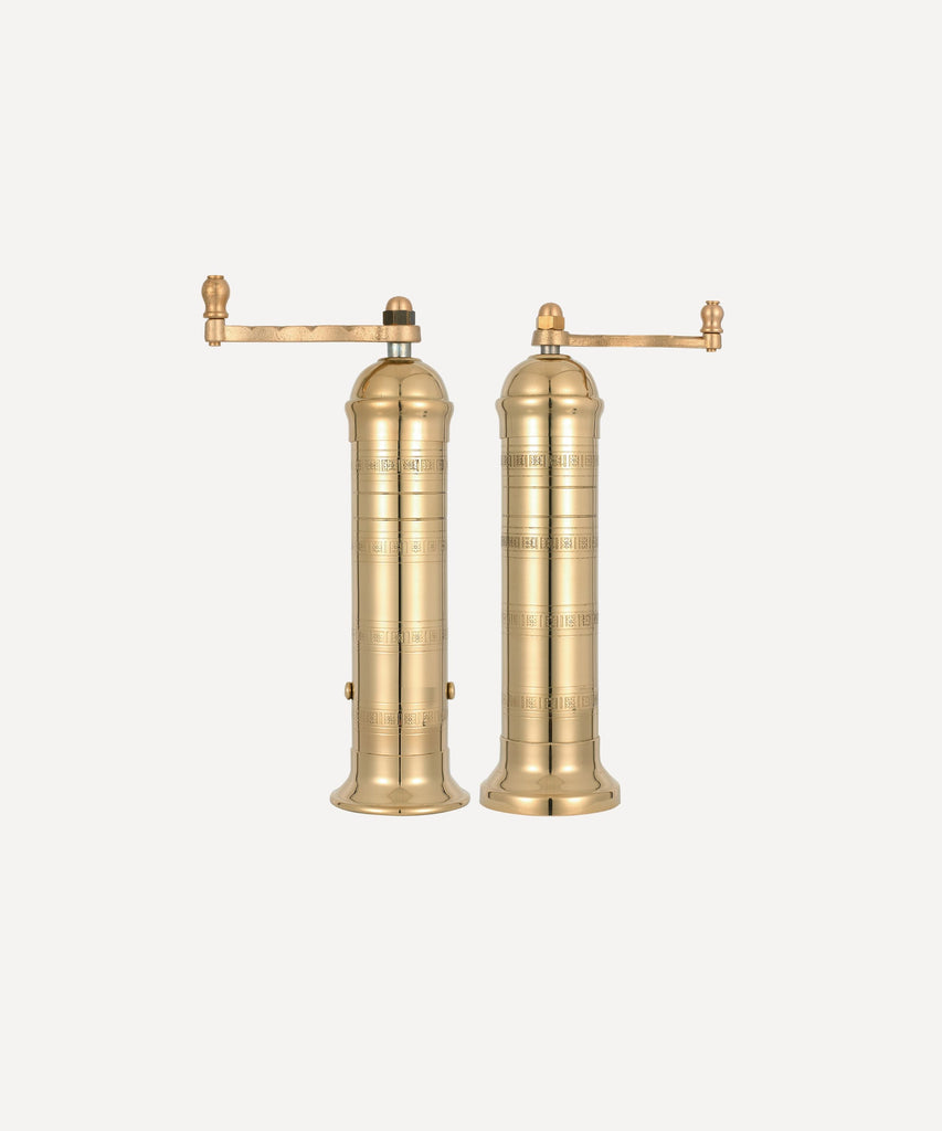 Brass salt and pepper mill set