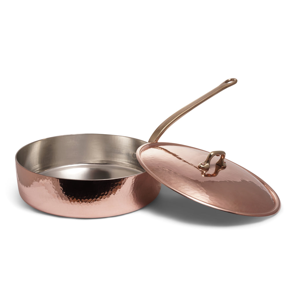 Navarini Rame 26cm Copper Sauté Pan with Copper Lid