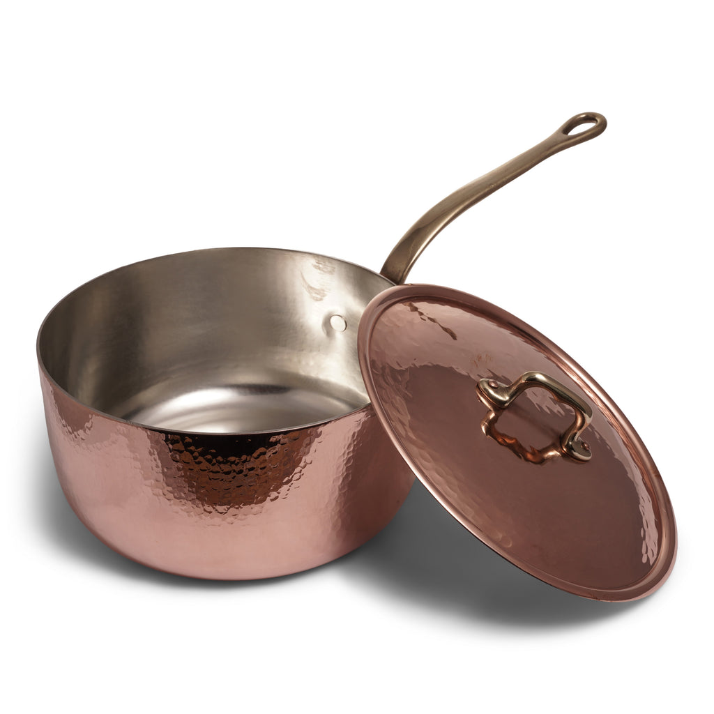 Navarini Rame Induction Copper 22cm Saucepan With Lid