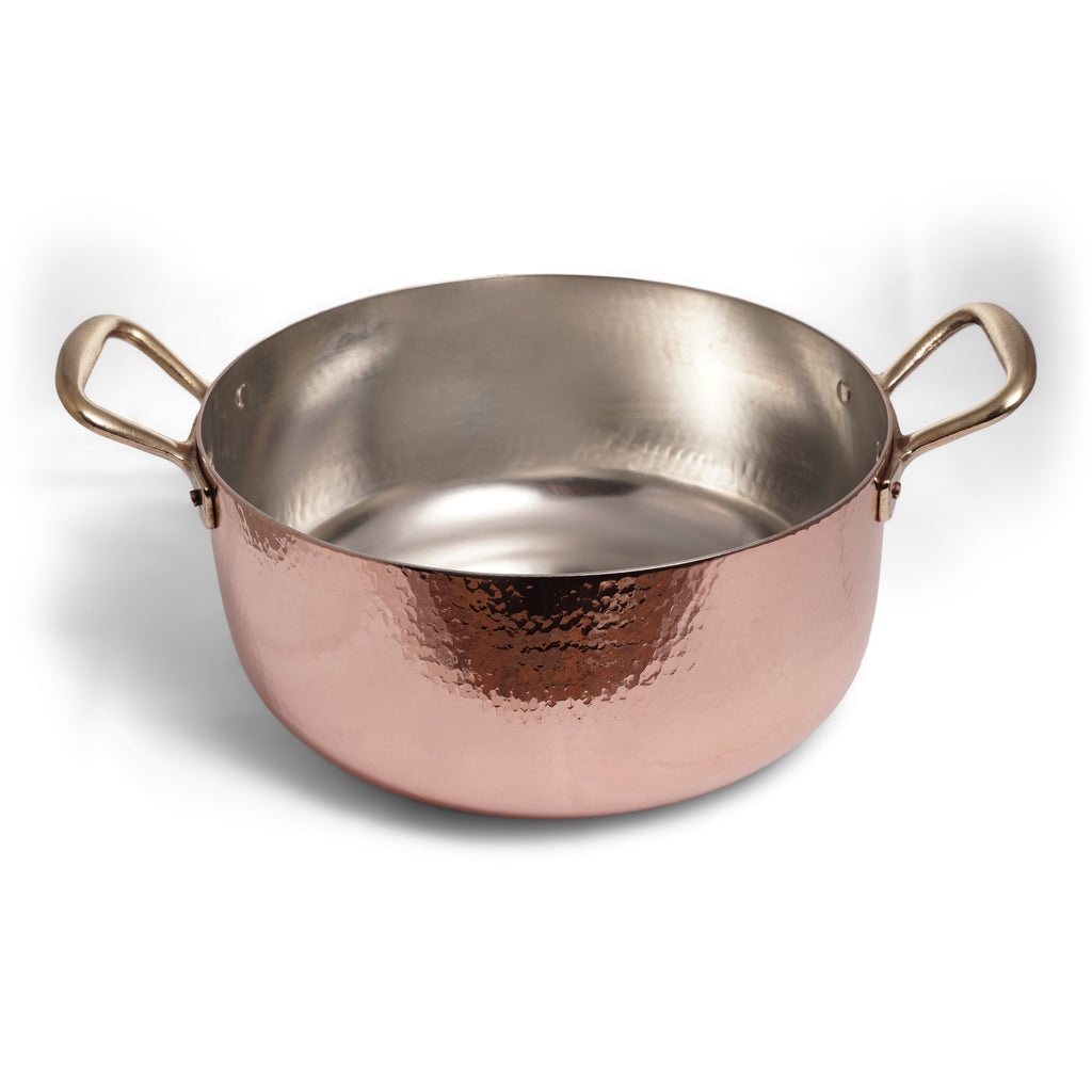 Navarini Rame Induction Copper 26cm 2 Handled Saucepan with Lid