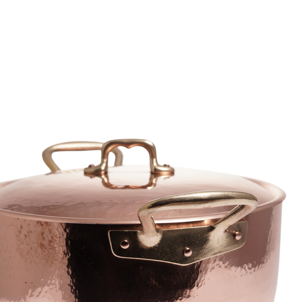 Navarini Rame Induction Copper 26cm 2 Handled Saucepan with Lid