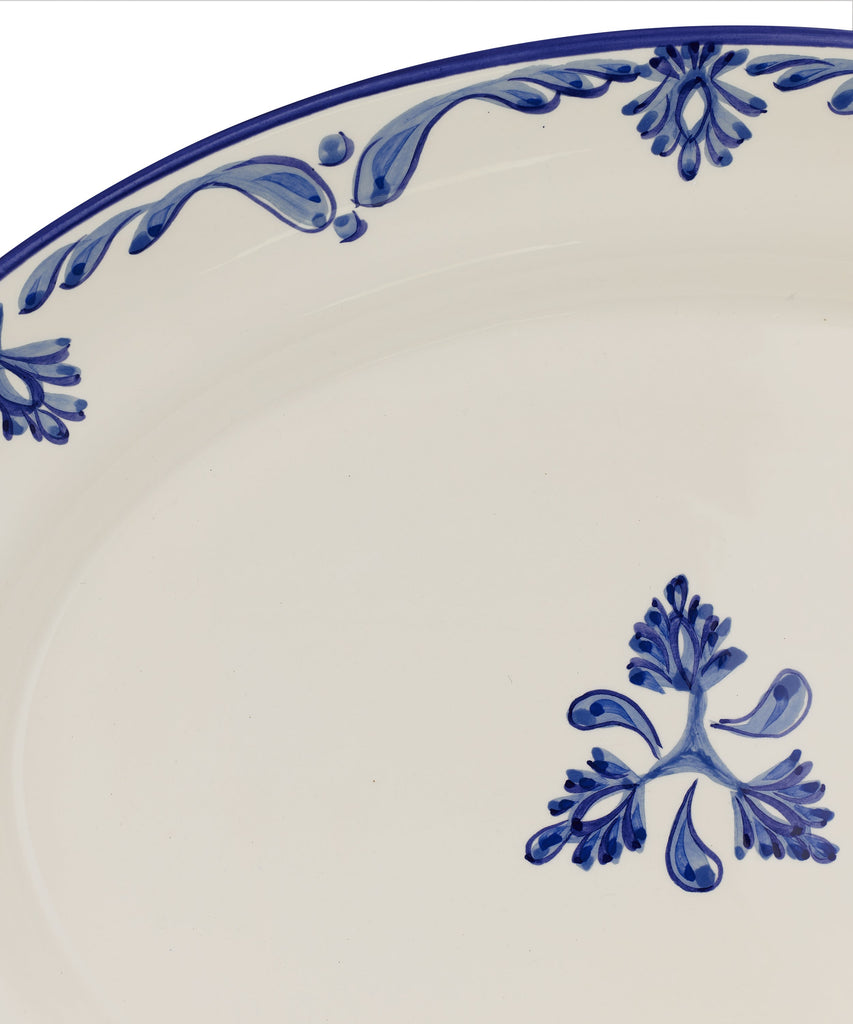 Rebecca Udall Luxury hand painted Eleanor Crockery plate serving platter, blue white