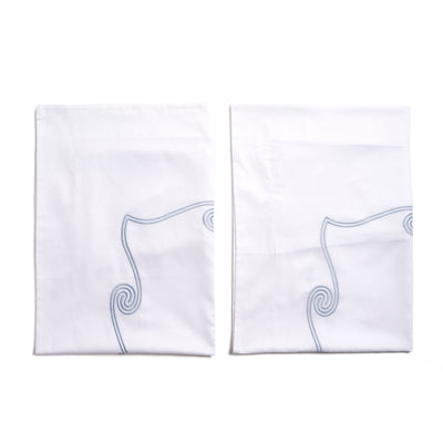 Hellas European Pillow Case White/Wilton Blue (Set of 2)