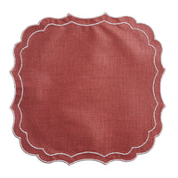 Firenze Antistain Linen Placemat  - Terracotta and Sale Marino (Set of 4)