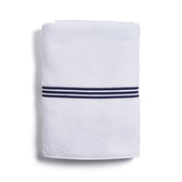 Trilogy Luxury Hand Towel White-Midnight Blue