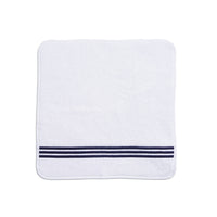 Trilogy Luxury Wash Cloth White-Midnight Blue