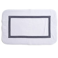 Trilogy Luxury Bath Mat White-Midnight Blue