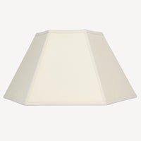 Hexagon Linen Lampshade, Cream Trim - Large 