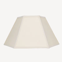 Hexagon Linen Lampshade, Cream Trim - Medium 