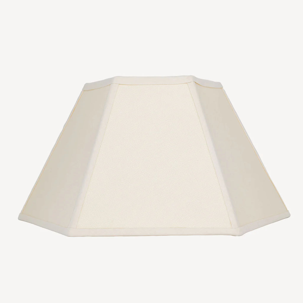 Hexagon Linen Lampshade, Cream Trim - Medium 