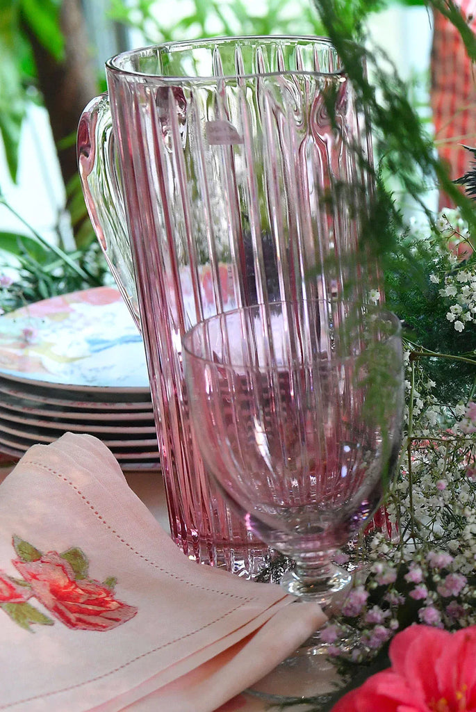 Luisa Beccaria Ridged Pitcher Glass Pink