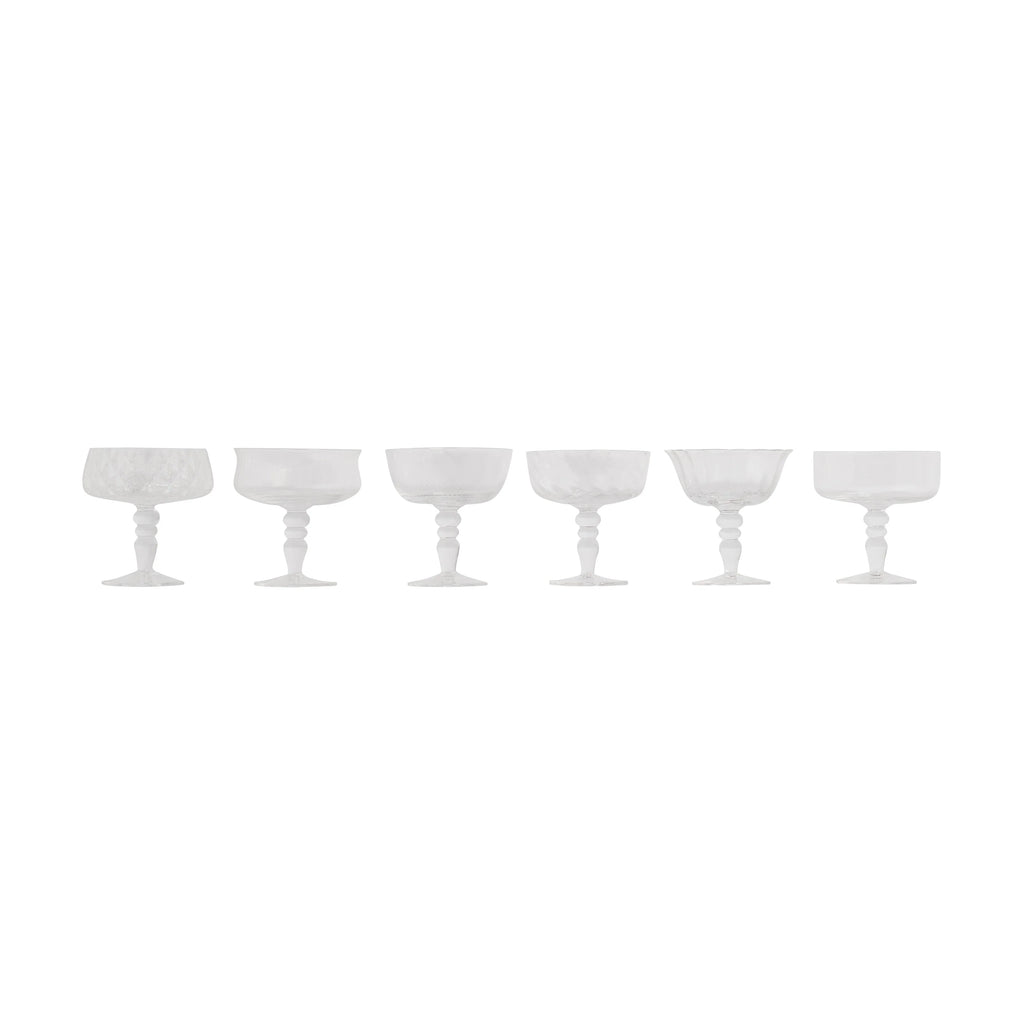 Bitossi Set 6 Goblets Assorted Shapes - Clear