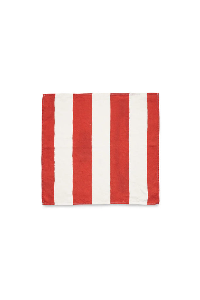 Summerill & Bishop Striped Linen Napkin - Red