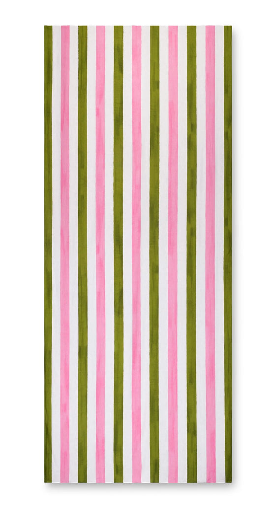 Rose Pink/Avocado Green Stripe