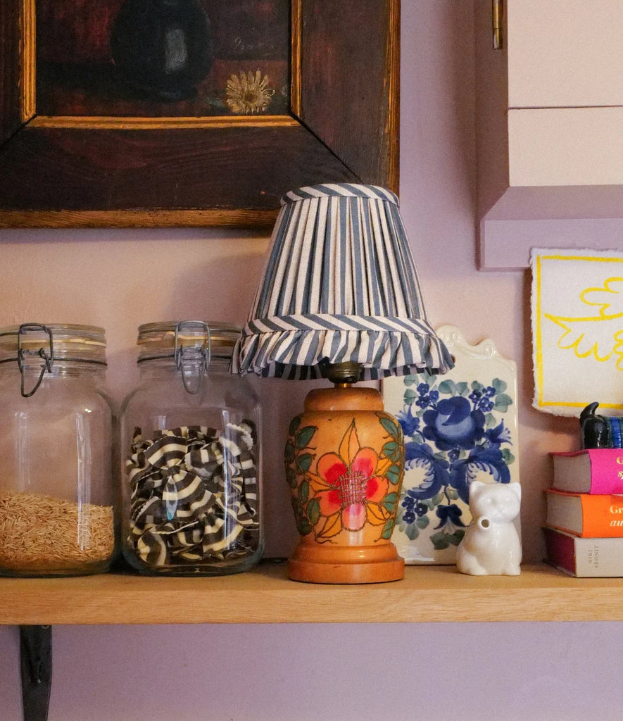 Striped Cobalt Blue Lampshade