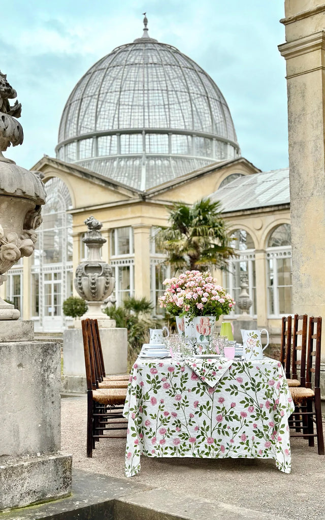 Summerill & Bishop Jardin Des Roses Linen Tablecloth