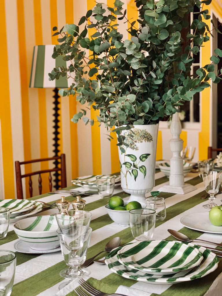 Summerill & Bishop Striped Linen Tablecloth