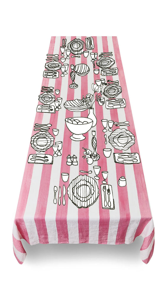 Summerill & Bishop Striped Linen Tablecloth