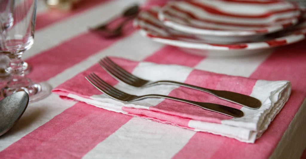 Summerill & Bishop Striped Linen Tablecloth