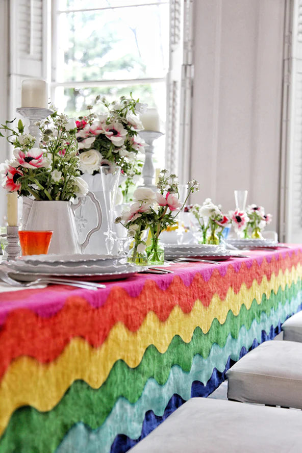 Summerill & Bishop Summer Rainbow Linen Tablecloth