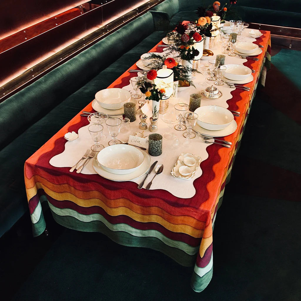 Summerill & Bishop Winter Rainbow Linen Tablecloth