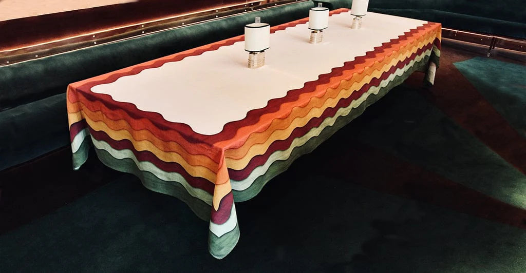 Summerill & Bishop Winter Rainbow Linen Tablecloth