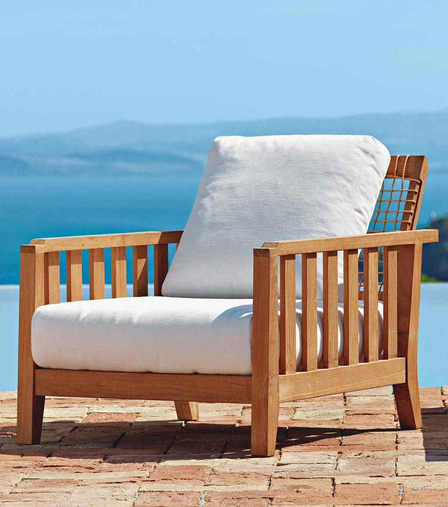 Synthesis Armchair In Teak And Waprolace With Adjustable Backrest