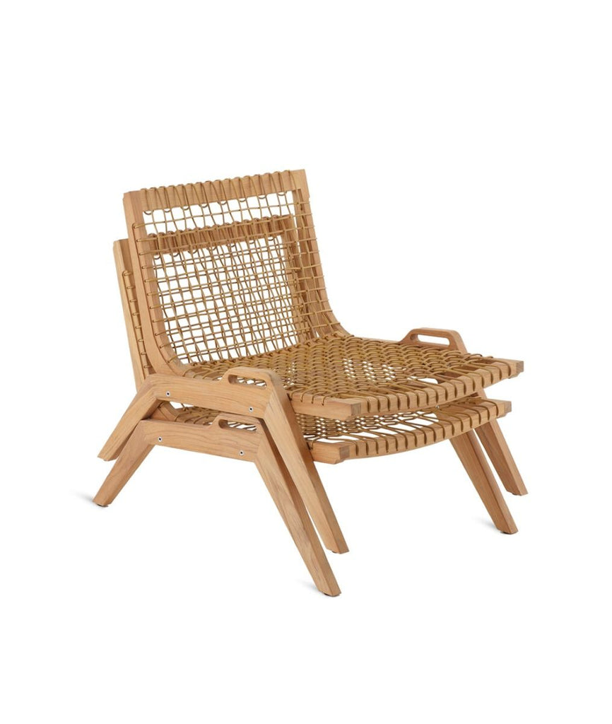 Synthesis Stackable Lounge Armchair In Teak And Waprolace