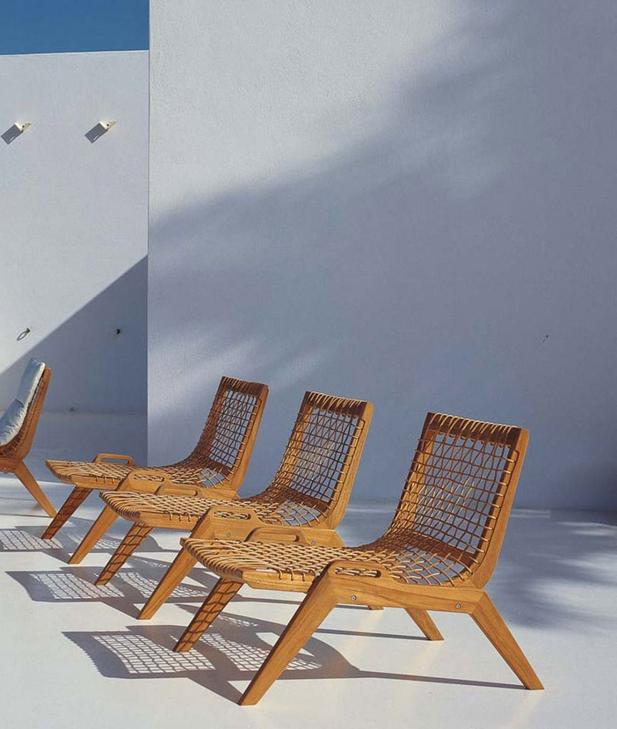 Synthesis Stackable Lounge Armchair In Teak And Waprolace