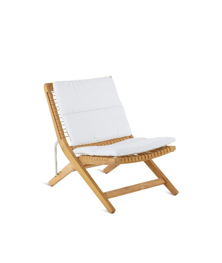 Synthesis Folding Deckchair In Teak And Waprolace