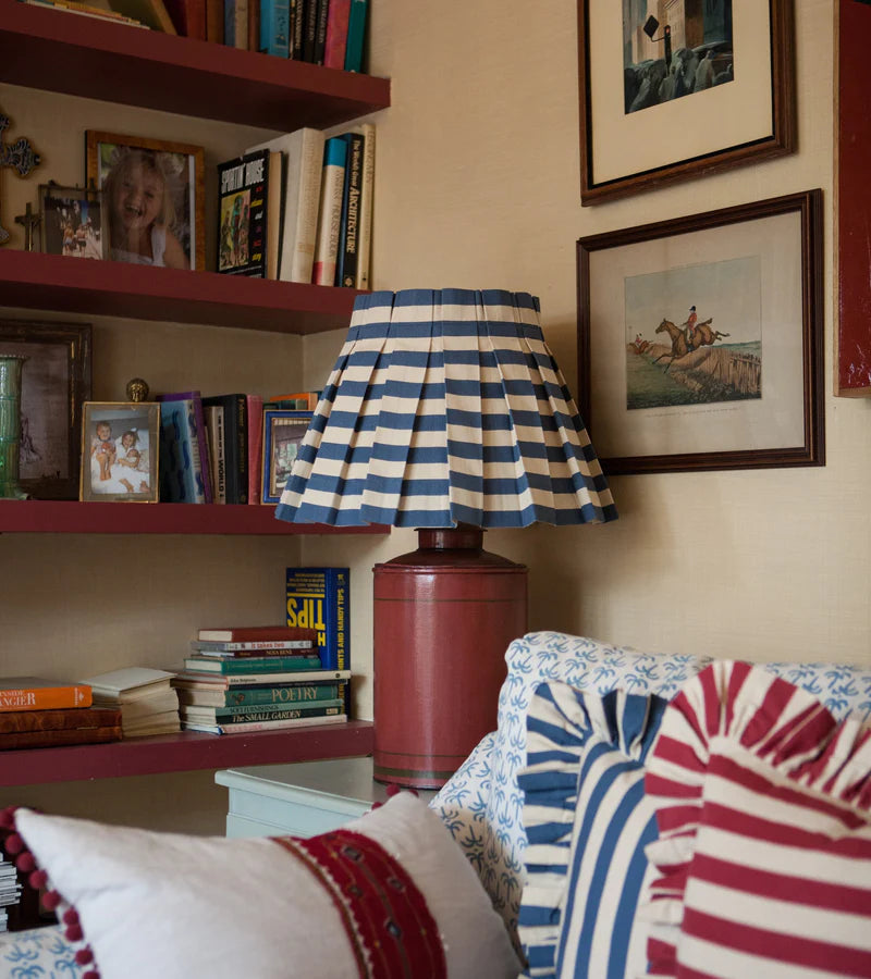 Tangier Stripes Lampshade, Denim