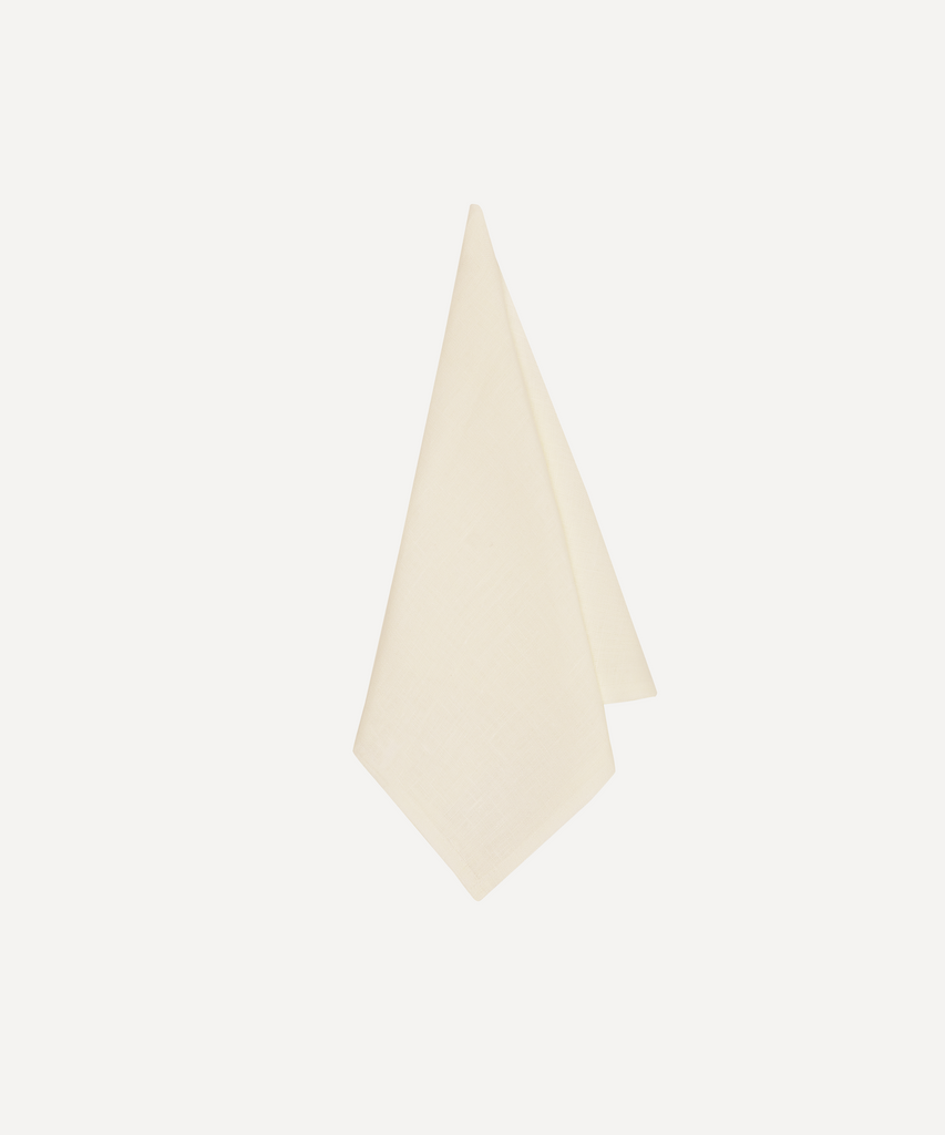 Rebecca Udall Classic mitred hem linen napkin ivory cream 