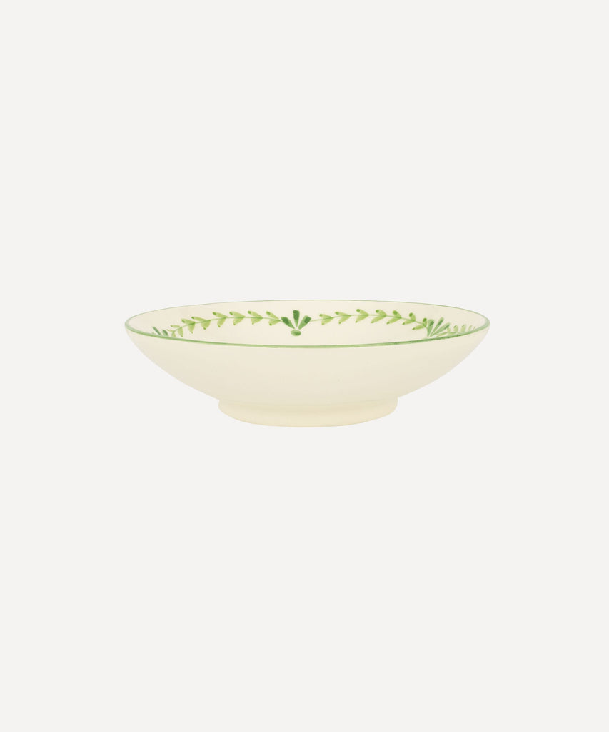 Rebecca Udall Elouise hand painted pasta bowl crockery, sage green