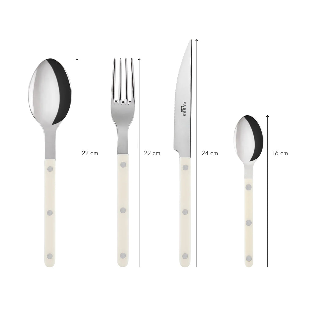 Bistro Shiny Solid Ivory 4 Piece Cutlery Set