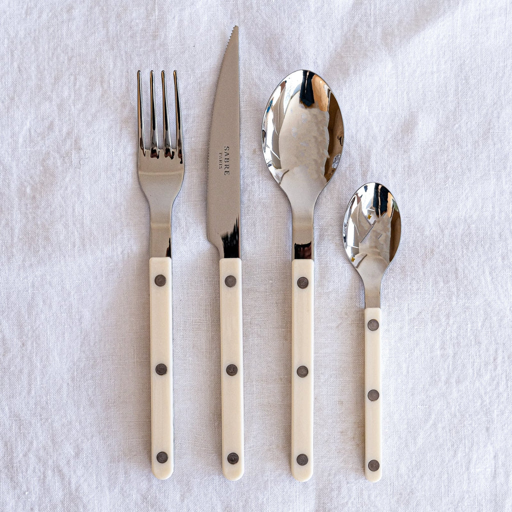 Bistro Shiny Solid Ivory 4 Piece Cutlery Set