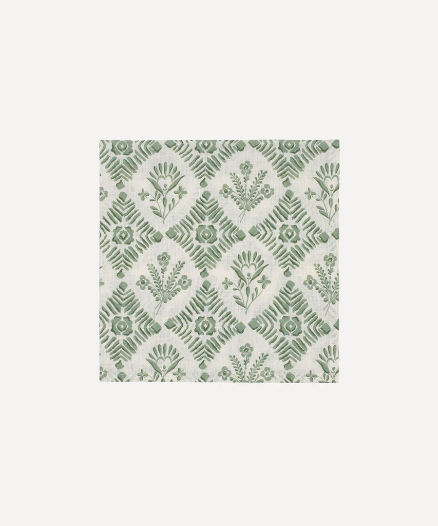 Rebecca Udall Chloe linen green floral napkin linen